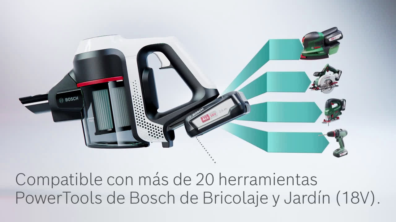 Bosch Aspirador sin cables Unlimited Serie 6. Ligereza y potencia al alcance de tu mano. anuncio