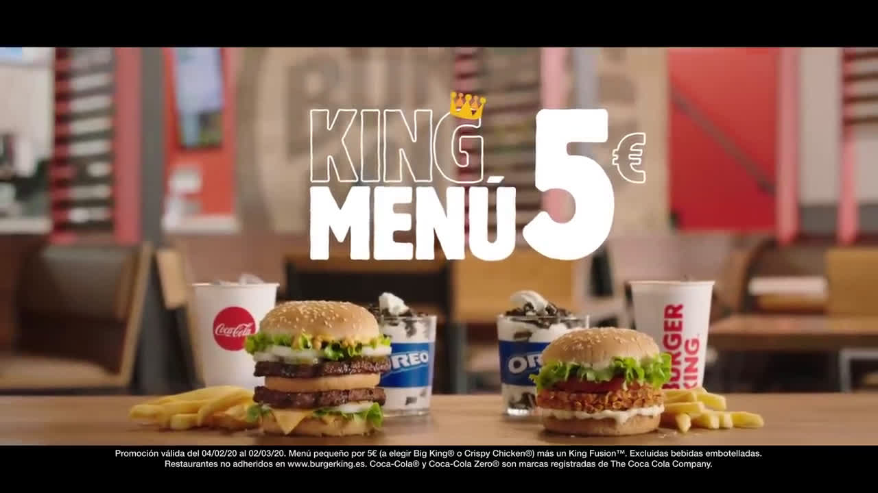 Burger King EL KING MENÚ POR 5€ NO LO VERÁS EN OTROS SITIOS anuncio