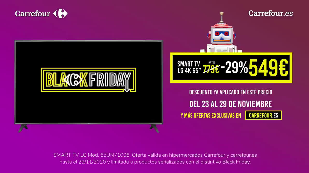 Carrefour BLACK FRIDAY - SMART TV LG 4K A 549€ anuncio