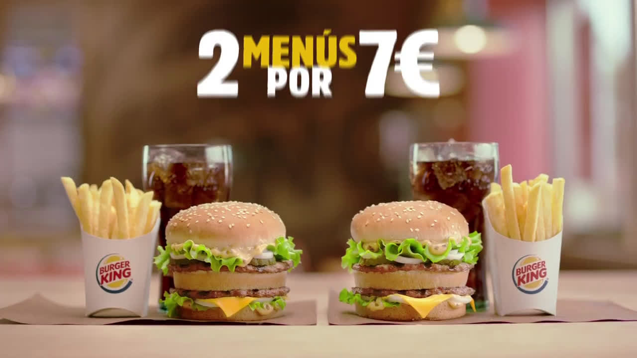 Burger King 2 menús por 7€ - A nadie le gusta comer solo anuncio