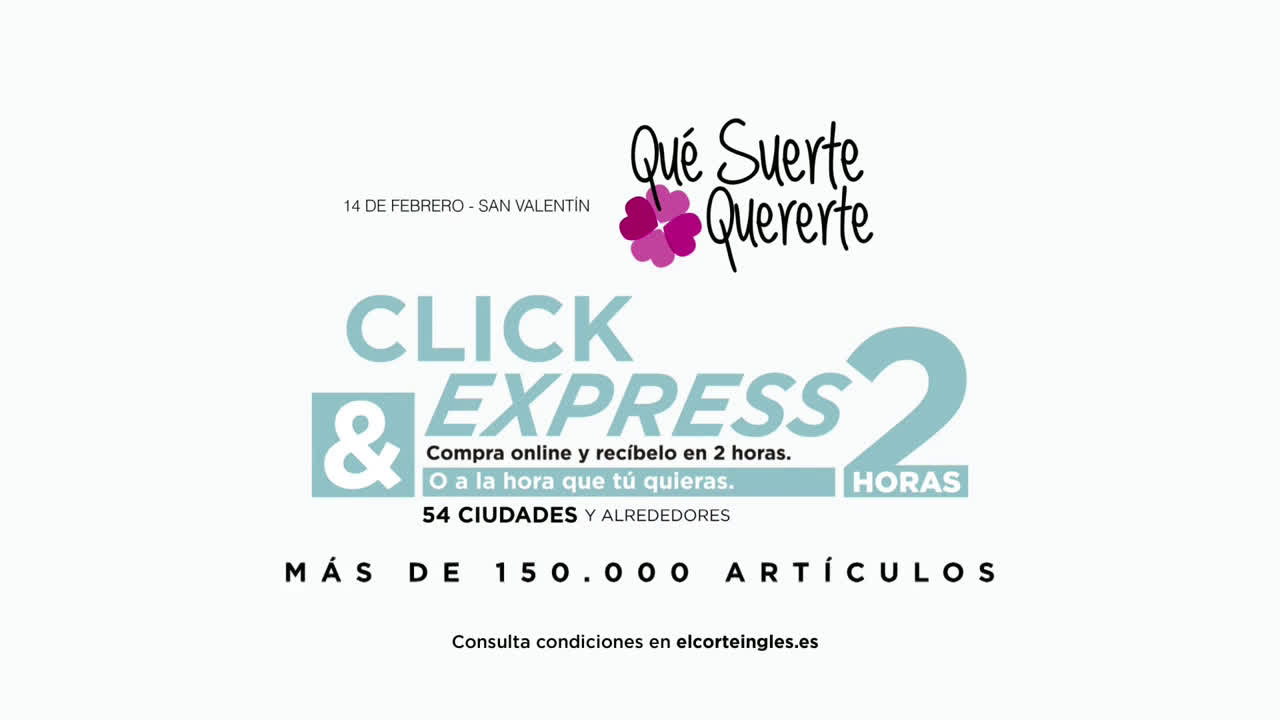 El Corte Inglés Click&Express San Valentín anuncio