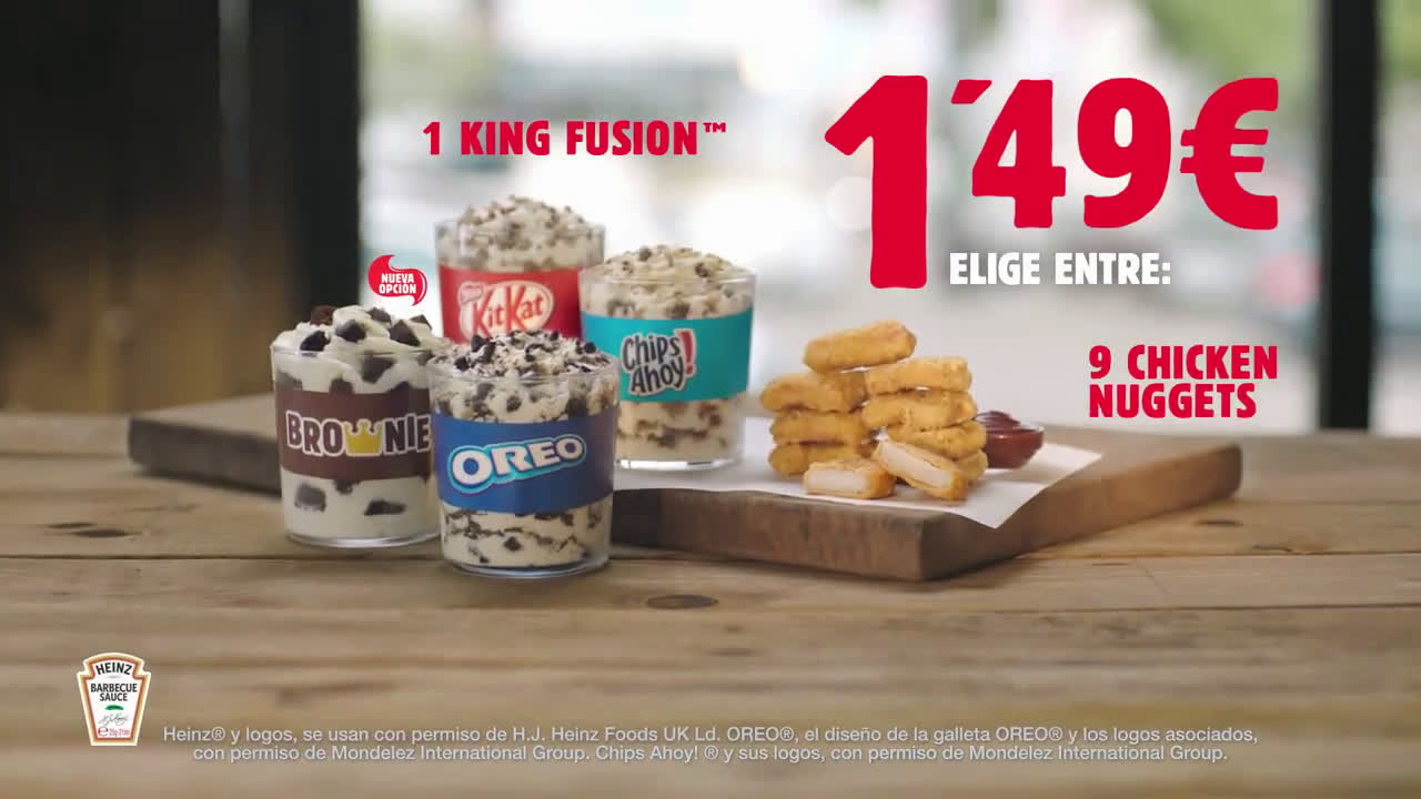 Burger King 9 NUGGETS o 1 KING FUSION POR 1,49€ anuncio