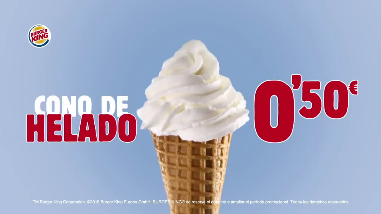 Burger King ¡CONO HELADO A 0,50€!  anuncio