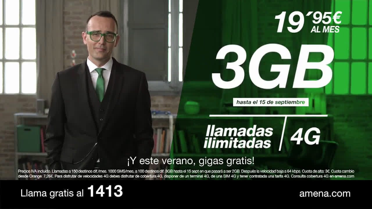 Amena #GIGASveranoAmena Nueva promoción 19,95€ al mes 3GB anuncio