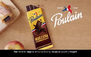 <b>Le chocolat poulain Poulain Noir Extra & Noir Extra Noisettes de nos régions - Dans bonheur, il y a bon pub</b>
