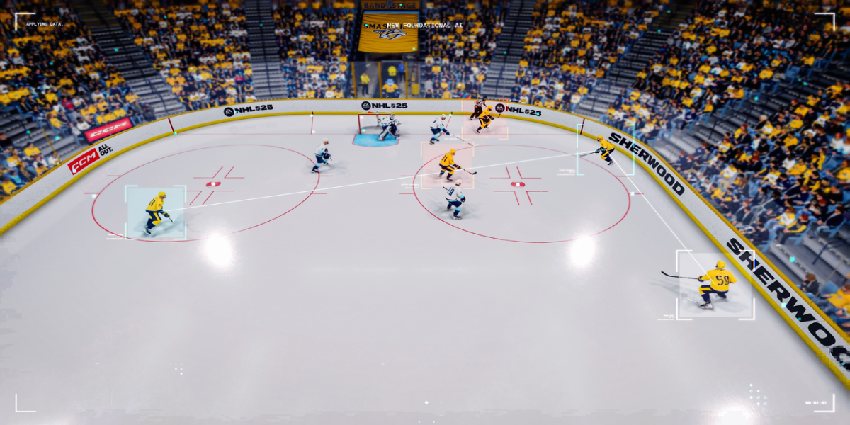 NHL 25: Cómo hacer una finta, un pase y un tiro entre las