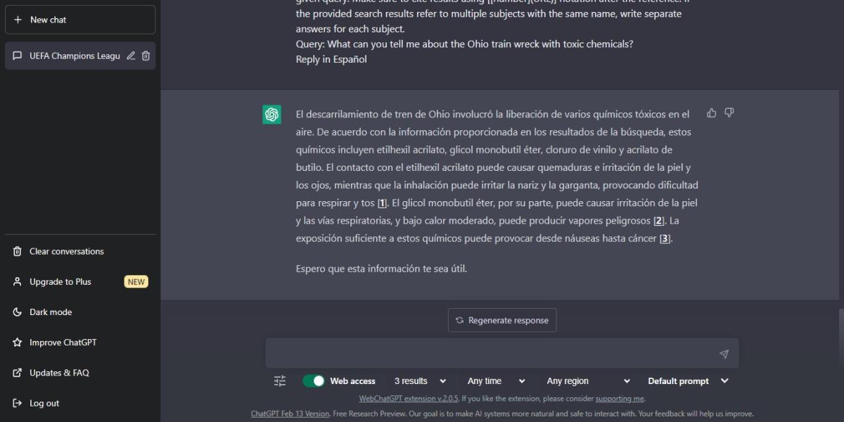 arreglar la extensión WebChatGPT no funciona