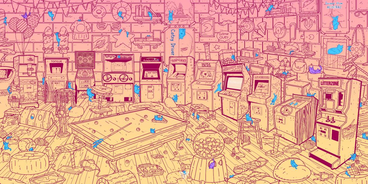 Trovare i gatti nel 1990 in An Arcade Full of Cats