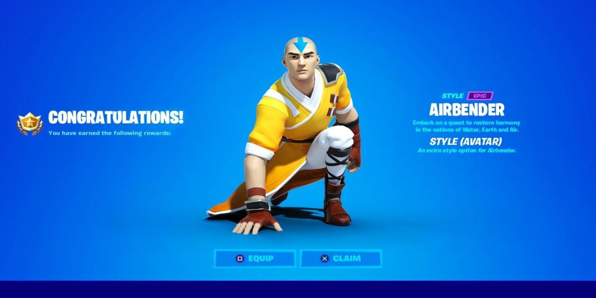 Fortnite x Avatar, el último maestro del aire