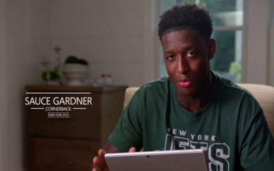 Who is the celebrity in the Microsoft Surface Pro commercial?