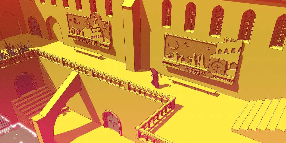 das rotierende Statuen-Puzzle in Chants of Sennaar