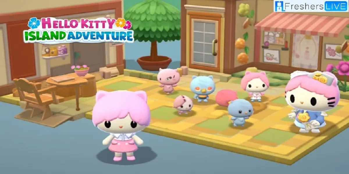Man in Hello Kitty Island Adventure eine Spitzhacke herstellt