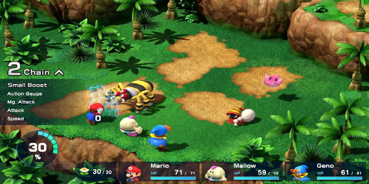 Bloquer les attaques dans Super Mario RPG