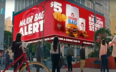 What song plays in the Wendy's Biggie Bag commercial?