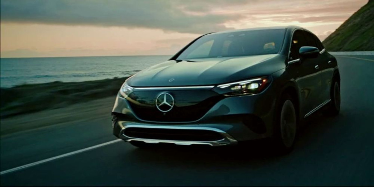 actress in the Mercedes-Benz EQE commercial