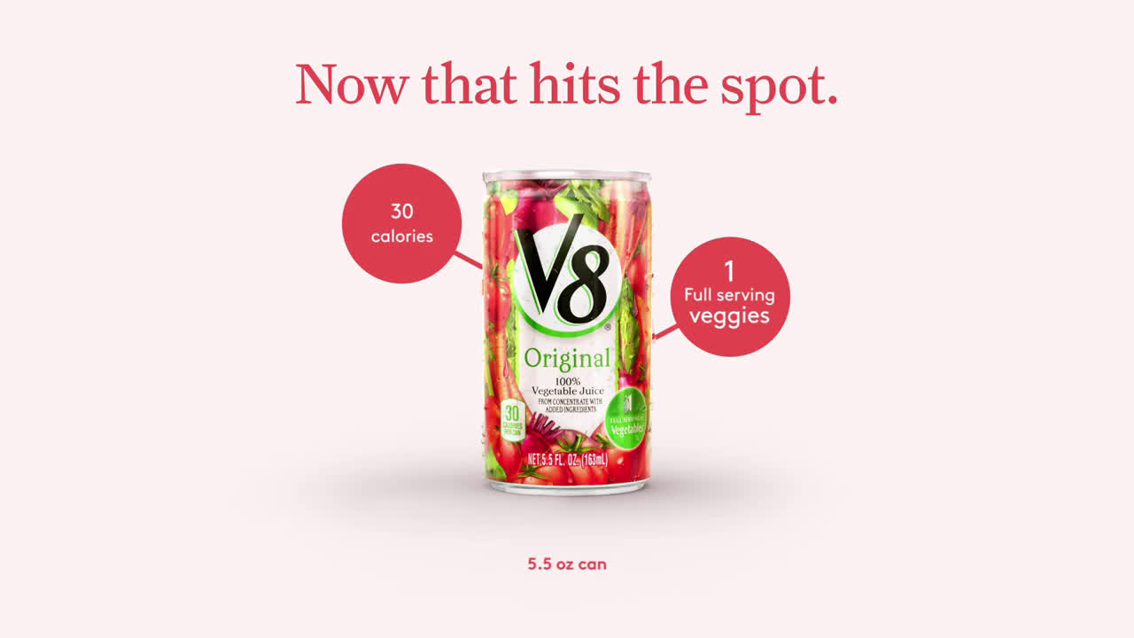 V8 This is 1 full serving of vegetables Ad Commercial on TV