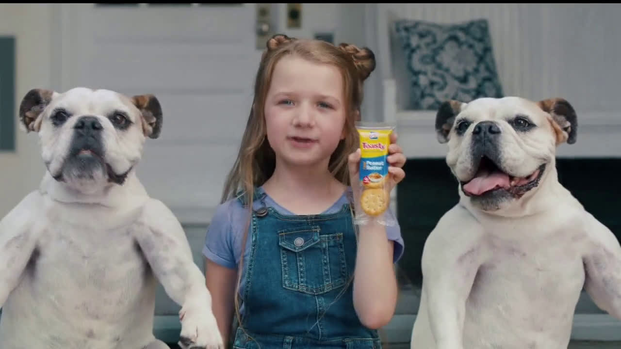 Lance Toasty Real Peanut Butter Crackers Dog Sandwich Toast Chee Ad