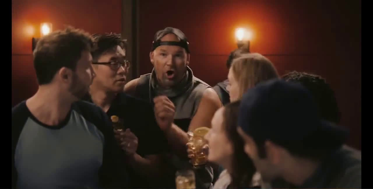Jim Beam Guys Celebrating In A Bar Ad Commercial On Tv