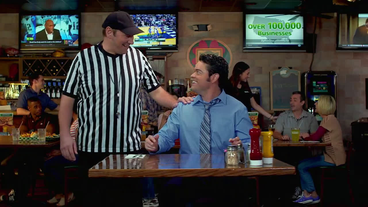  the man in the blue shirt