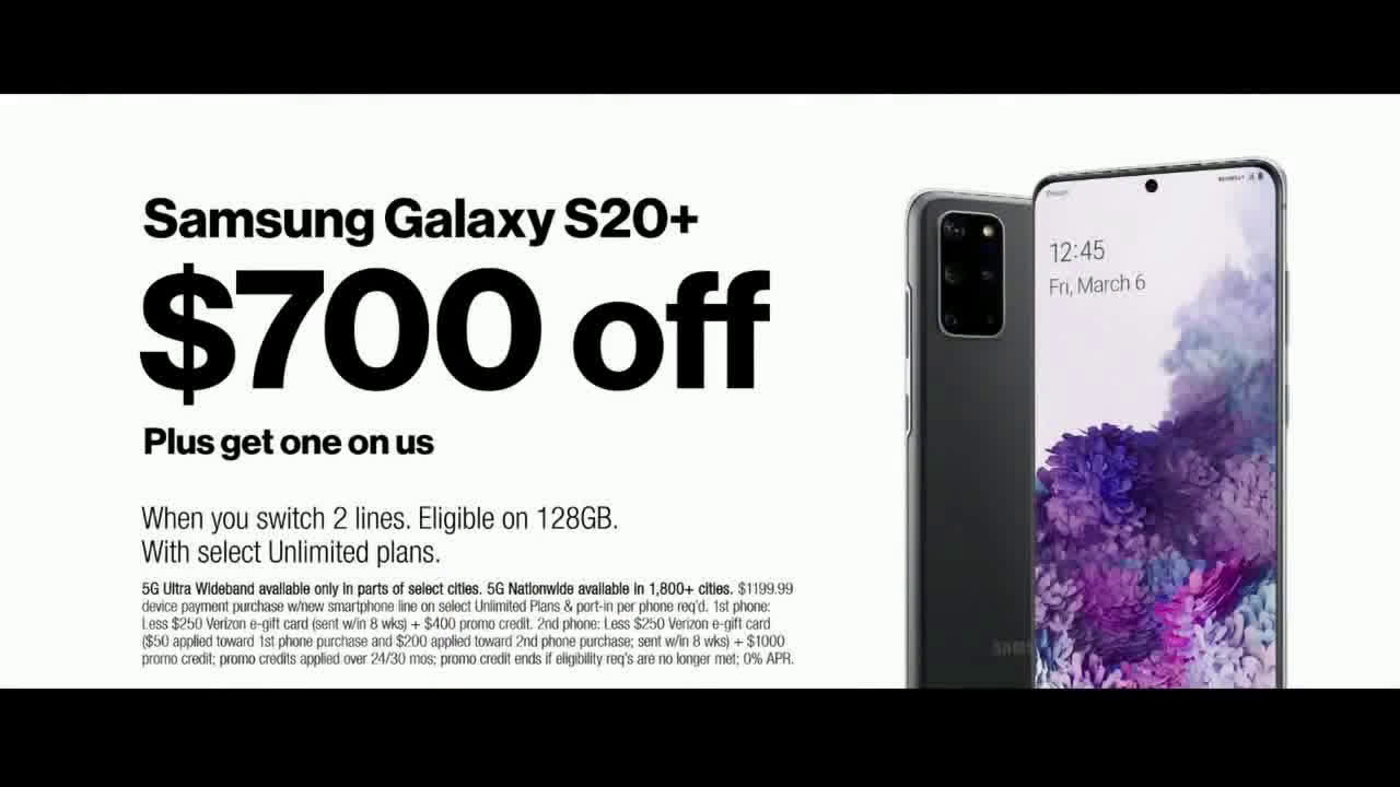  Holidays- This Is the 5G America's Been Waiting For- Samsung Galaxy S20+ for $700