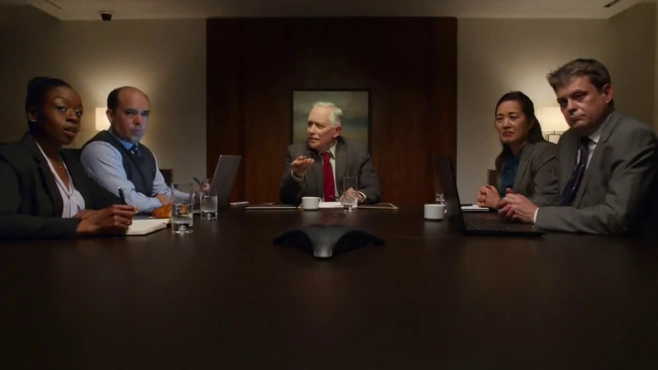  Man speaking on a video conference call