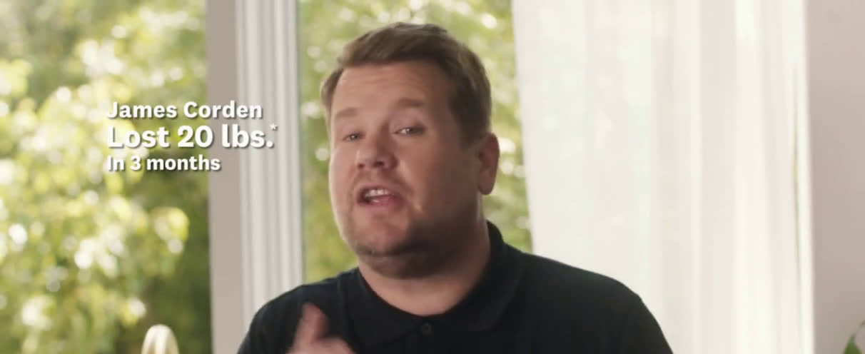  James Corden ordering his pizza from the oven