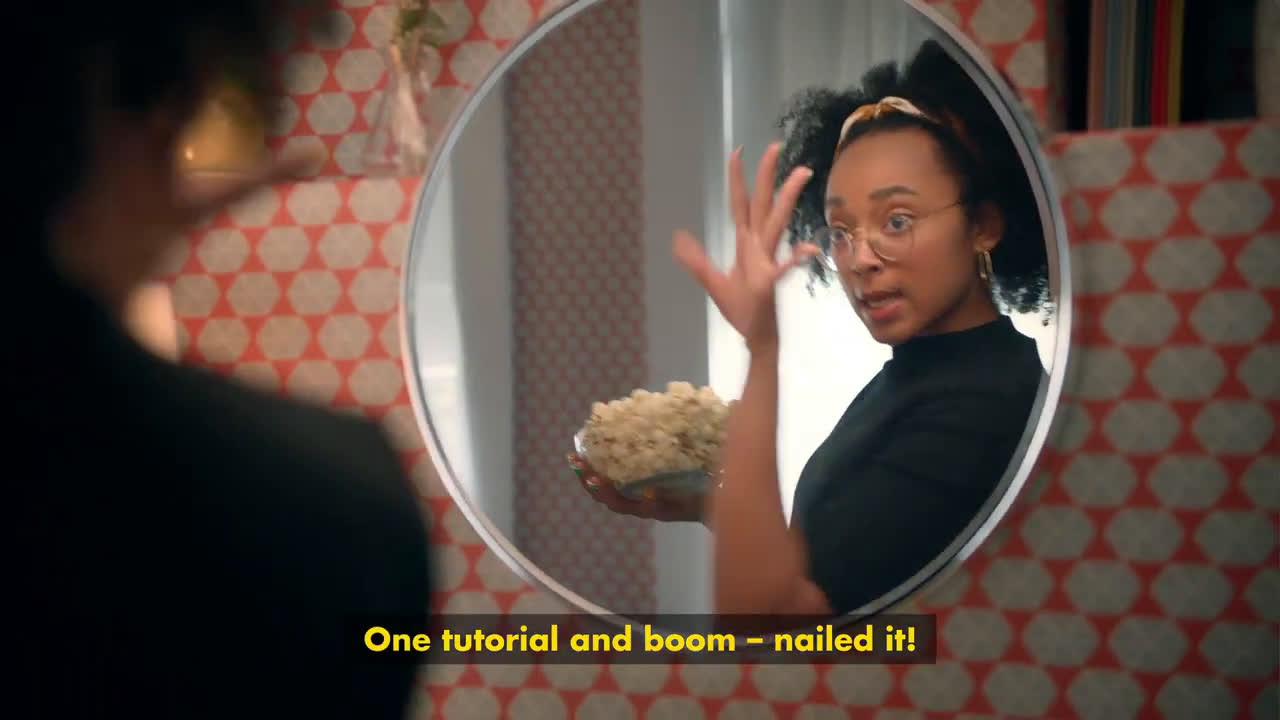  Girl participating in a TV program from home