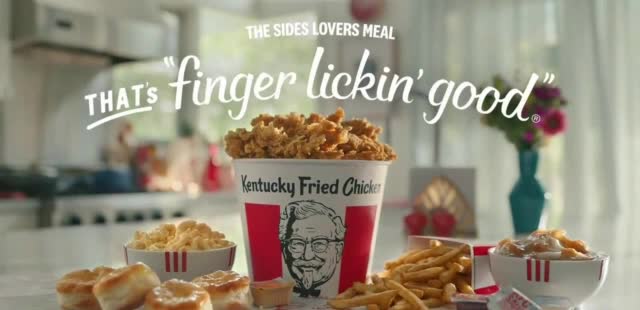  Child speaking from his mind while watching KFC chickens