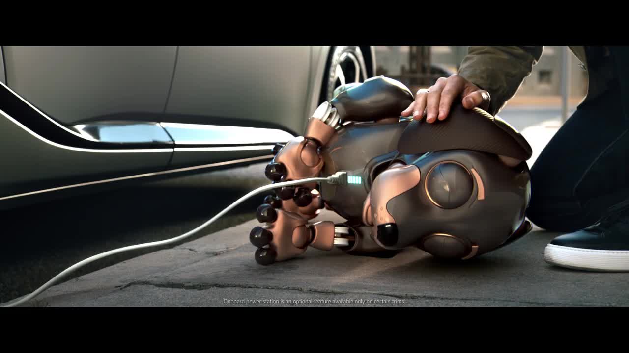  Robot dog falls without battery on the ground