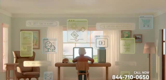  Grandfather gives a flower to his wife