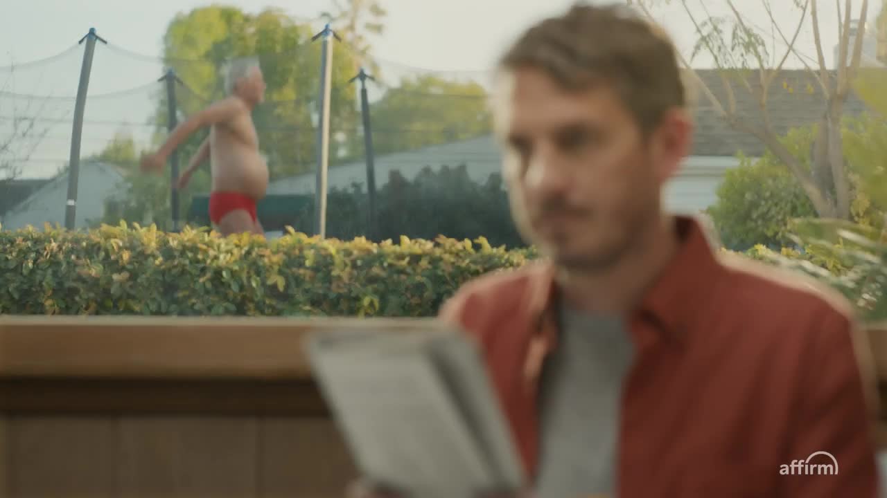 Affirm in underpants on the street