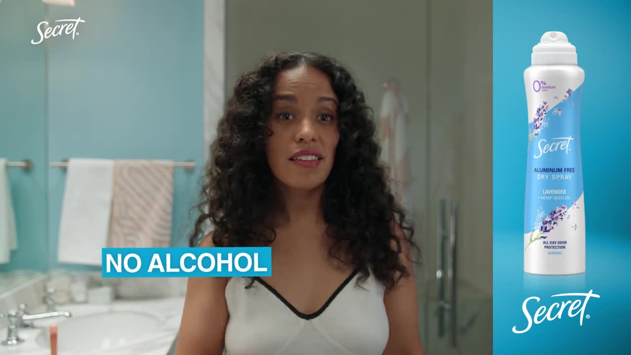 Secret Aluminum Free Dry Sprays have no aluminum, no heavy 