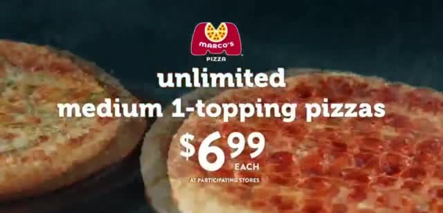  My Marco's Cravings: $6.99 Unlimited Medium One-Topping