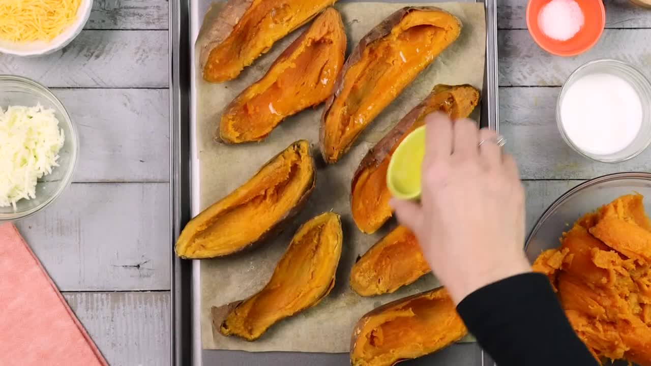  Loaded Cheesy Sweet Potato Skins | Game Day Recipe