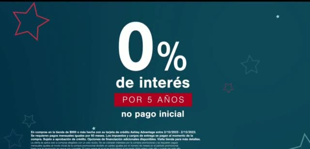 Ashley HomeStore Presidents Day Este fin de semana solamente: 0 interés