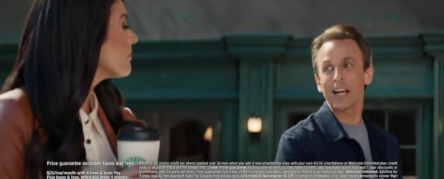 Verizon actress in Welcome Unlimited $25 per Line C, Strong Seth Meyers