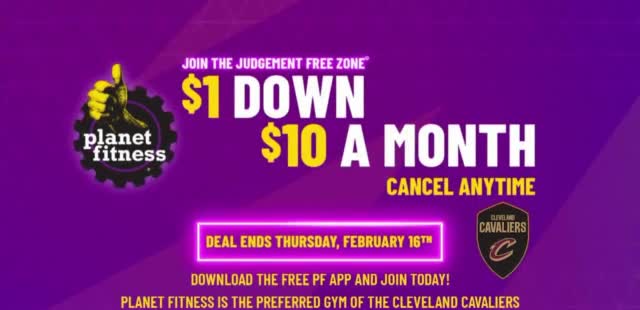 Planet Fitness 'Get Energized: $1 Down, $10 a Month'