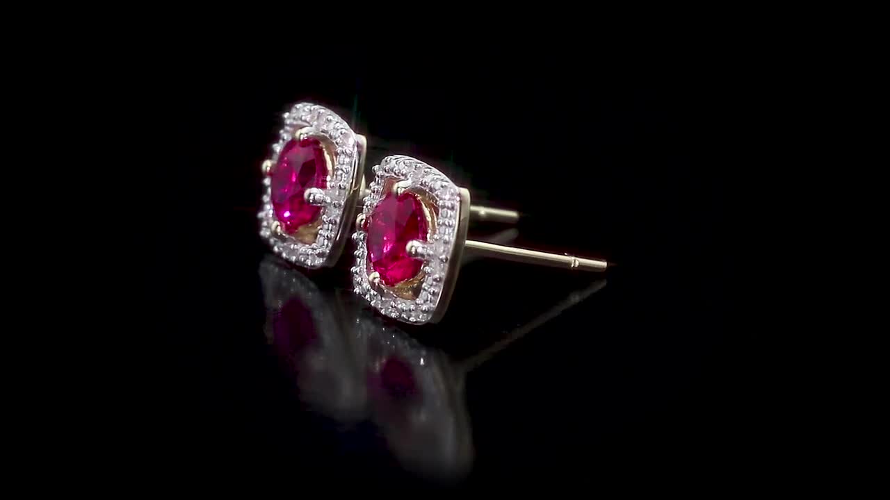 REEDS Jewelers 1/15ctw Diamond Floating Square Halo Yellow Gold 