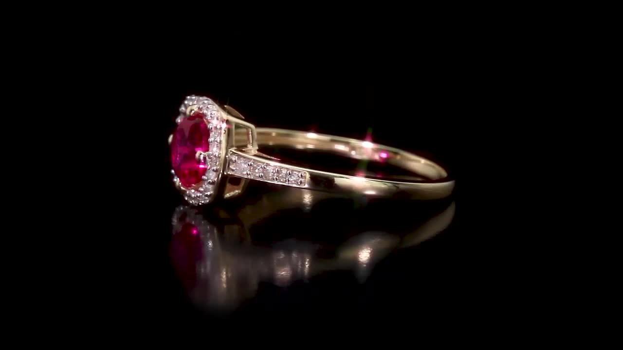 REEDS Jewelers Diamond Floating Square Halo Yellow Gold Ring