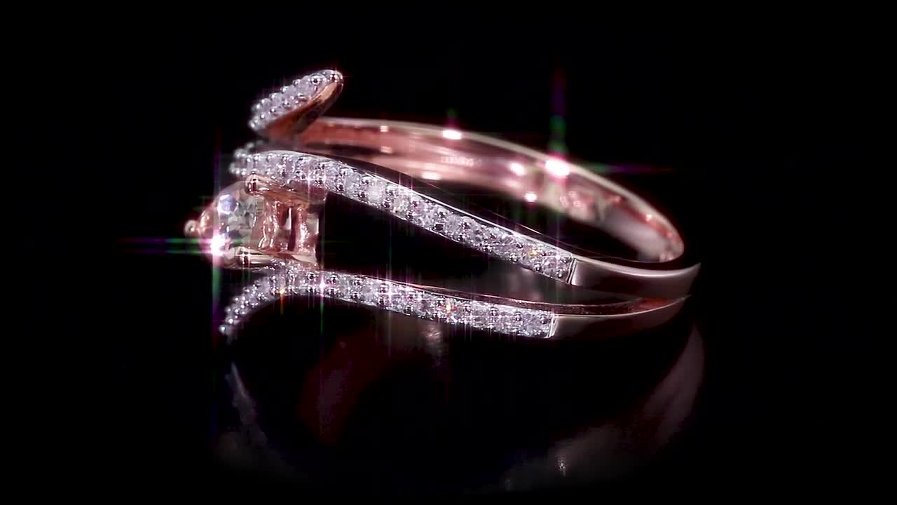 REEDS Jewelers Pear Morganite and 1/4ctw Diamond Rose Gold Fashion