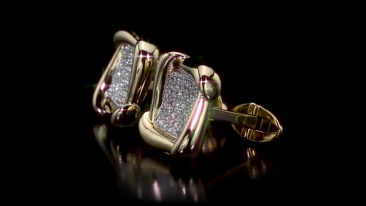  5/8ctw Diamond Yellow Gold Cufflinks