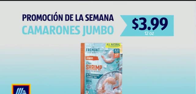  'Camarones jumbo: $3.99'