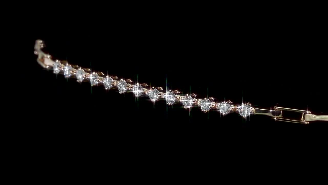 REEDS Jewelers 3/8ctw Round Diamond Yellow Gold Bangle Bracelet