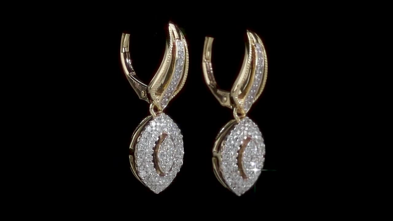 REEDS Jewelers 1/2ctw Diamond Marquise Shaped Yellow Gold Lever back