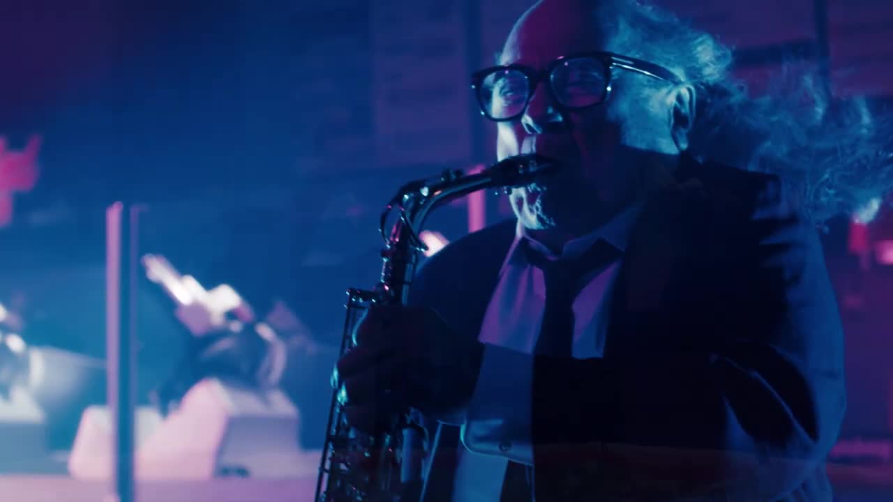  Jersey Mike's man playing saxophone