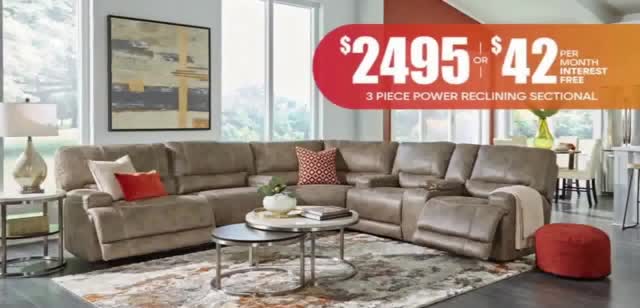 Rooms to Go '$2,495 or $42 a Month per Month Interest Free'