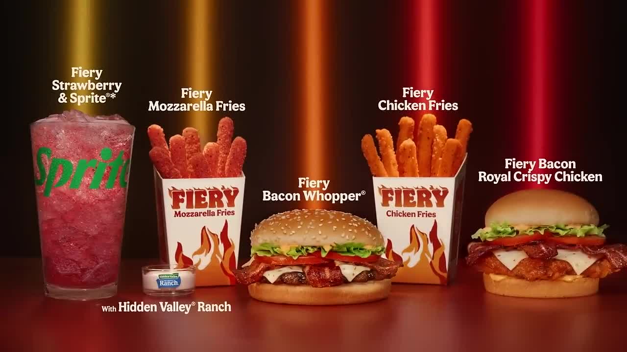 Burger King Flavorful Heat - Fiery Menu