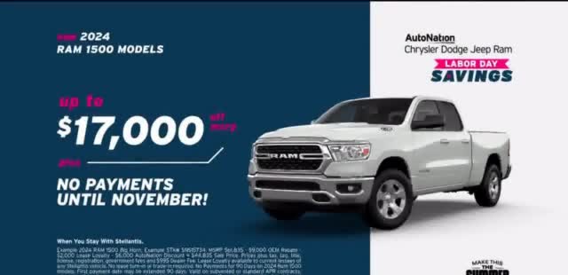 AutoNation 'Summer Fun: 2024 Ram 1500: $17,000 Off MSRP'