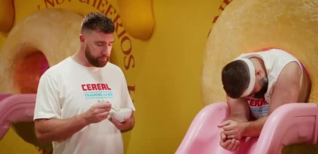 General Mills 'Cheerios Obstacle Course' Travis Kelce, Jason Kelce