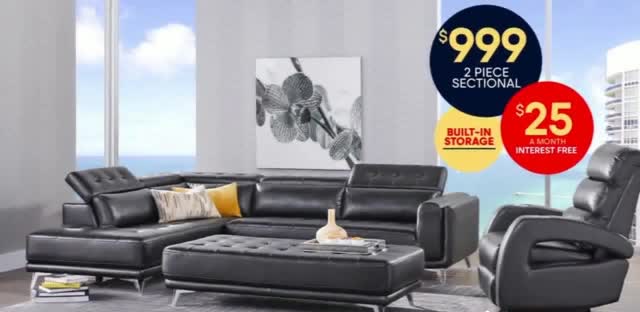 Rooms to Go 'Happening Right Now: $25 per Month: Sectionals'